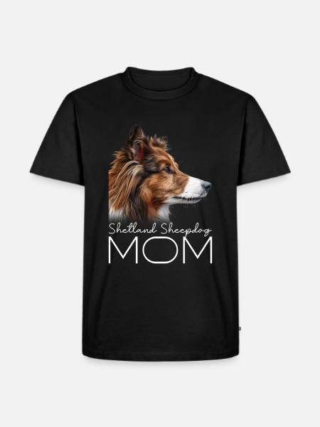 Shetlanninlammaskoira Mama - Premium luomulaatuinen miesten t-paita - musta