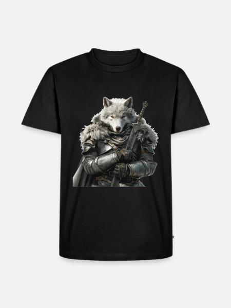 Wolf Knight Middle Ages - Men's Premium Organic T-Shirt - black