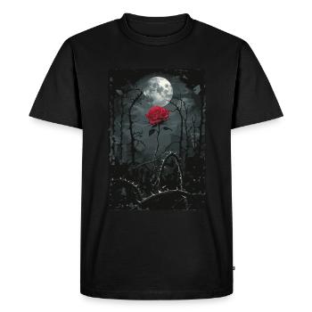 Le Tarot à la Rose Pourpre - T-shirt Premium bio Homme - noir - Devant - Nico (187cm)