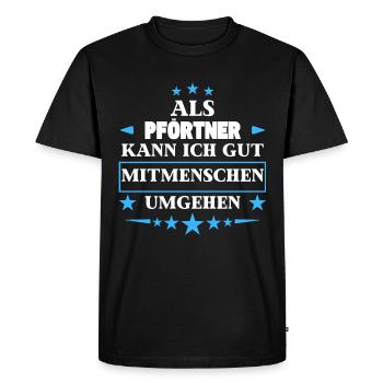 en tant que gardien des autres êtres humains. - T-shirt Premium bio Homme - noir - Devant - Nico (187cm)