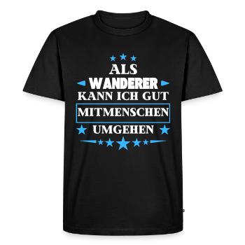 En tant que randonneurs, ils contournent les autres êtres humains. - T-shirt Premium bio Homme - noir - Devant - Nico (187cm)
