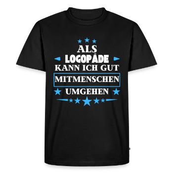 As a speech therapist, you can treat fellow human beings. - Men's Premium Organic T-Shirt - black - Front - Nico (187cm)