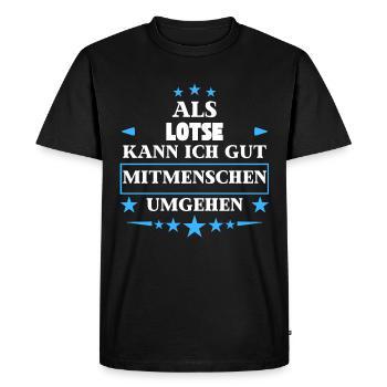 En tant que pilote, il veut traiter avec d’autres êtres humains. - T-shirt Premium bio Homme - noir - Devant - Nico (187cm)