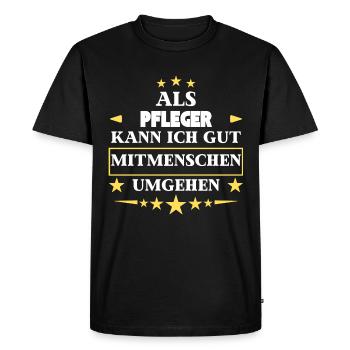 Dealing with other people as a caregiver. - Men's Premium Organic T-Shirt - black - Front - Nico (187cm)