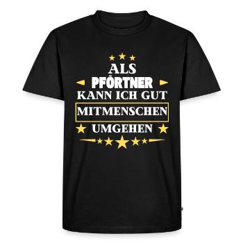 Dealing with other people as a doorman. - Men's Premium Organic T-Shirt - black - Front - Nico (187cm)