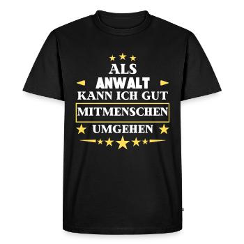 Traiter avec ses semblables en tant qu'avocat. - T-shirt Premium bio Homme - noir - Devant - Nico (187cm)