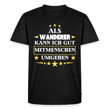 As a hiker, interact with other people. - Men's Premium Organic T-Shirt - black - Front - Nico (187cm)