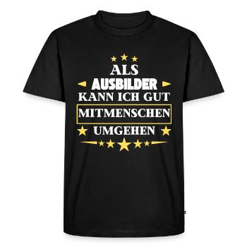 Traiter avec d'autres êtres humains en tant que formateur. - T-shirt Premium bio Homme - noir - Devant - Nico (187cm)