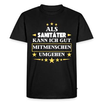 Dealing with other people as a paramedic. - Men's Premium Organic T-Shirt - black - Front - Nico (187cm)