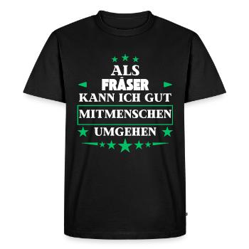 Traiter les autres êtres humains comme un coupeur. - T-shirt Premium bio Homme - noir - Devant - Nico (187cm)
