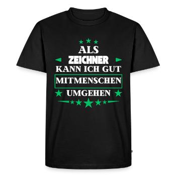 Traiter avec d'autres êtres humains en tant qu'illustrateur. - T-shirt Premium bio Homme - noir - Devant - Nico (187cm)