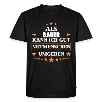 En tant qu’agriculteur, il traite ses semblables. - T-shirt Premium bio Homme - noir - Devant - Nico (187cm)
