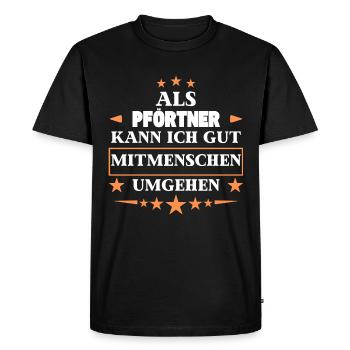 en tant que gardien des autres êtres humains. - T-shirt Premium bio Homme - noir - Devant - Nico (187cm)