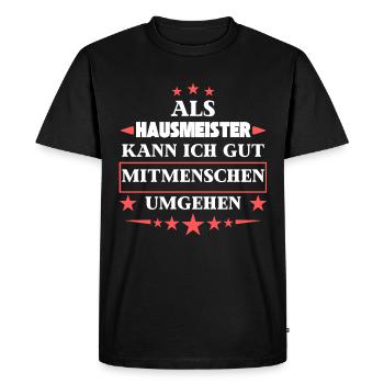 Dealing with fellow human beings as a caretaker. - Men's Premium Organic T-Shirt - black - Front - Nico (187cm)
