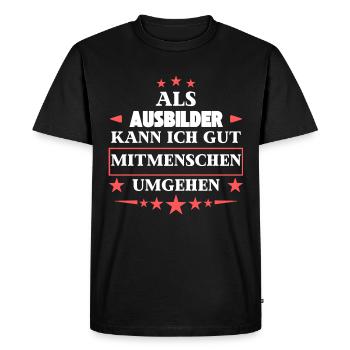 Traiter avec d’autres êtres humains comme des formateurs. - T-shirt Premium bio Homme - noir - Devant - Nico (187cm)