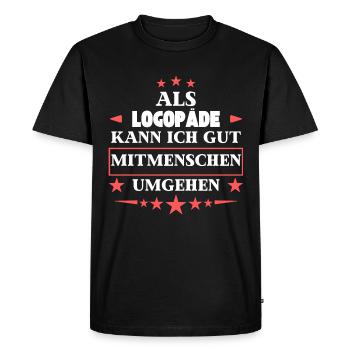 As a speech therapist, you can treat fellow human beings. - Men's Premium Organic T-Shirt - black - Front - Nico (187cm)