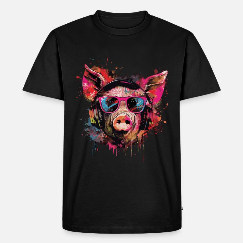 Schwein - Männer Premium Bio T-Shirt - Schwarz