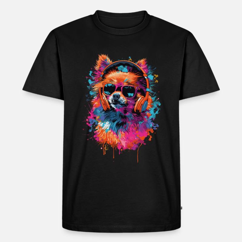 Pomeranian - Männer Premium Bio T-Shirt - Schwarz