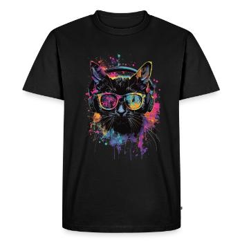 Black cat - Men's Premium Organic T-Shirt - black - Front - Nico (187cm)