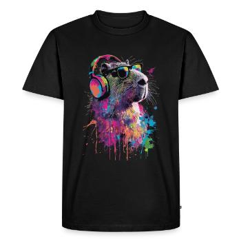 Capybara - Men's Premium Organic T-Shirt - black - Front - Nico (187cm)