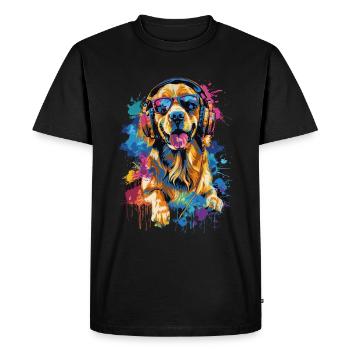 Golden retriever - T-shirt Premium bio Homme - noir - Devant - Nico (187cm)