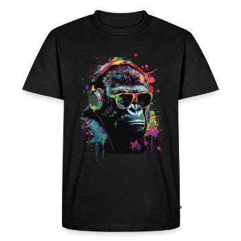 Gorille - T-shirt Premium bio Homme - noir - Devant - Nico (187cm)