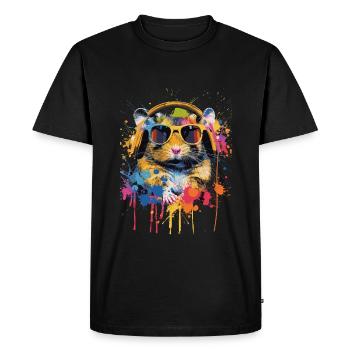 Hamster - T-shirt Premium bio Homme - noir - Devant - Nico (187cm)