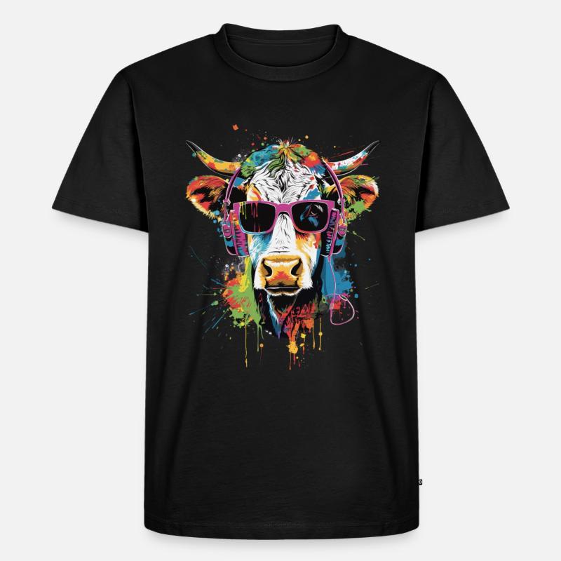 Irish Kuh - Männer Premium Bio T-Shirt - Schwarz