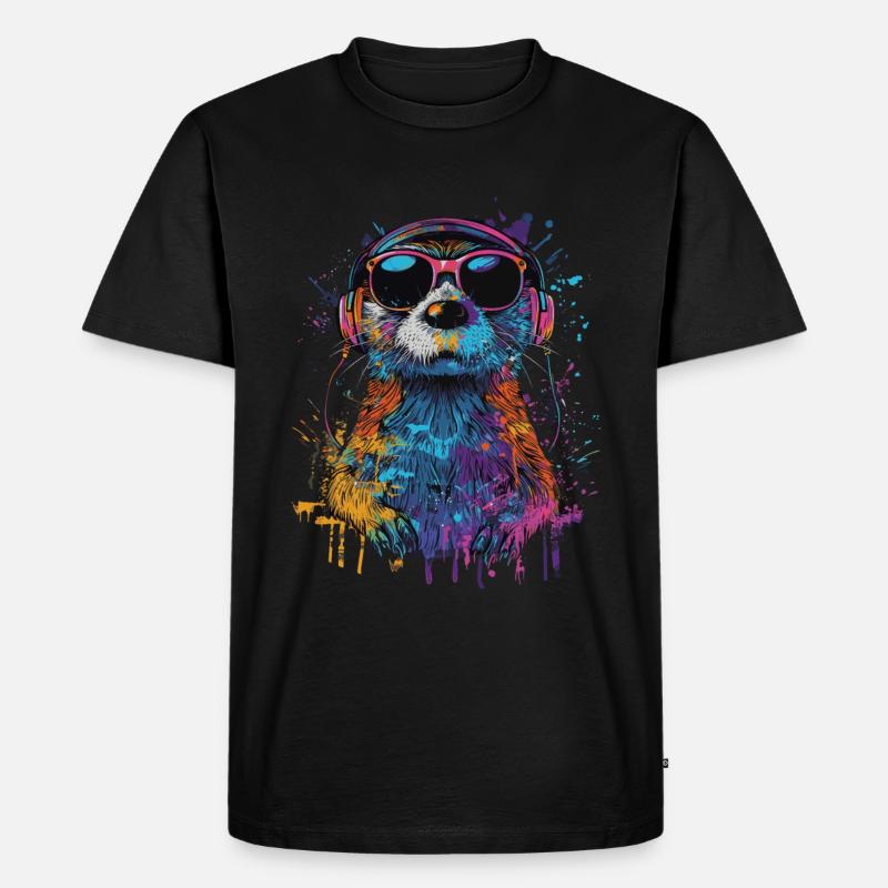 Otter - Männer Premium Bio T-Shirt - Schwarz