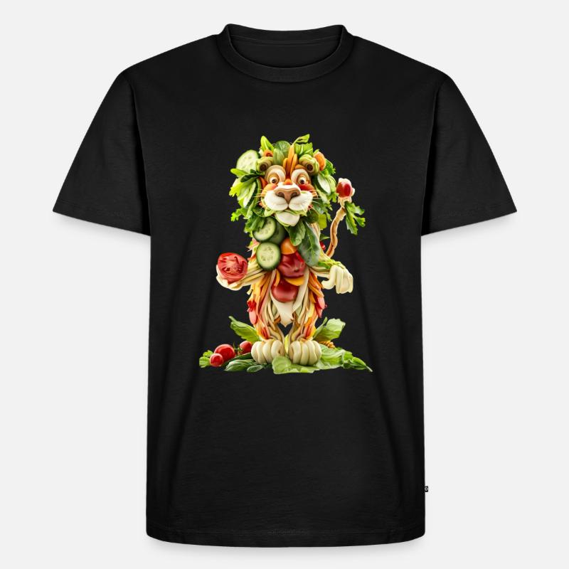 Löwe Salat - Männer Premium Bio T-Shirt - Schwarz