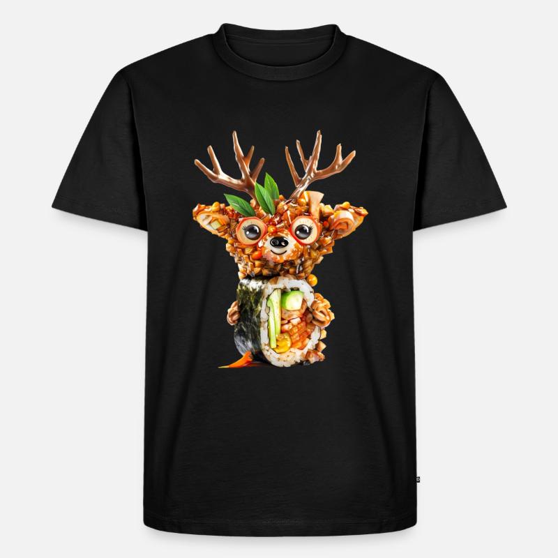 Hirsch Gimbap - Männer Premium Bio T-Shirt - Schwarz