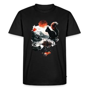 Squirrel - Men's Premium Organic T-Shirt - black - Front - Nico (187cm)