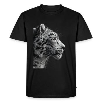 Schneeleopard - Männer Premium Bio T-Shirt - Schwarz - Vorne - Nico (187cm)