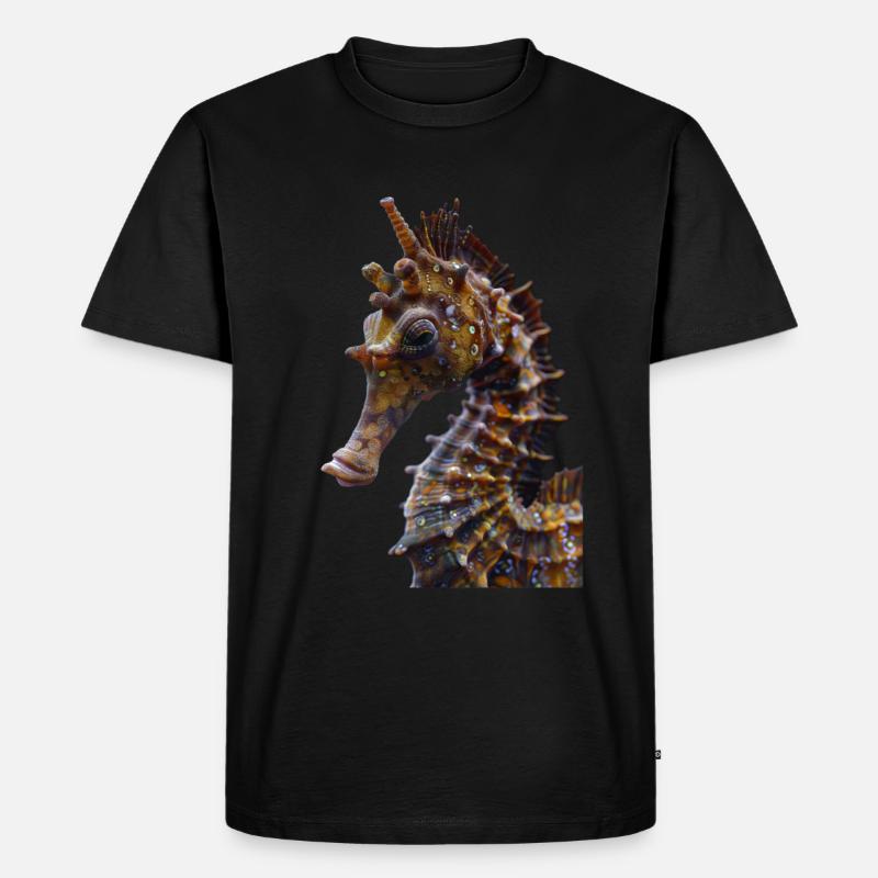 Seepferdchen - Männer Premium Bio T-Shirt - Schwarz