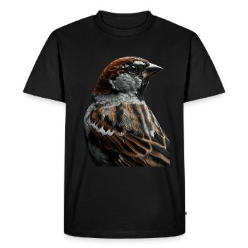 Moineau - T-shirt Premium bio Homme - noir - Devant - Nico (187cm)