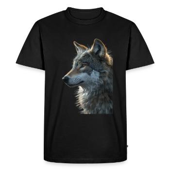 Loup - T-shirt Premium bio Homme - noir - Devant - Nico (187cm)
