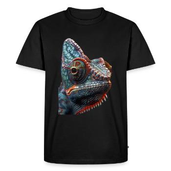 Chameleon - Men's Premium Organic T-Shirt - black - Front - Nico (187cm)