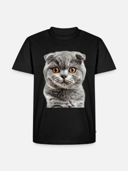 Scottish Fold-eared Cat - Men's Premium Organic T-Shirt - black