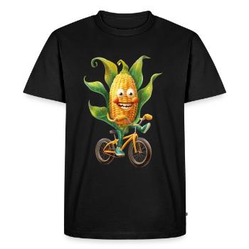 Vélo de maïs en épi - T-shirt Premium bio Homme - noir - Devant - Nico (187cm)