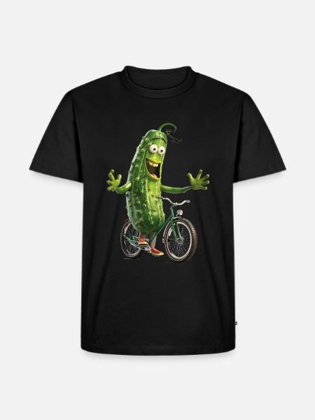 Gurke Fahrrad - Männer Premium Bio T-Shirt - Schwarz