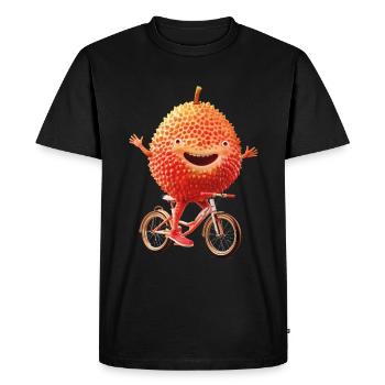 Lychee Bike - Men's Premium Organic T-Shirt - black - Front - Nico (187cm)