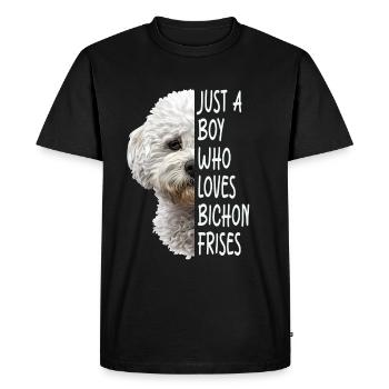 Bichon Frisé - T-shirt Premium bio Homme - noir - Devant - Nico (187cm)