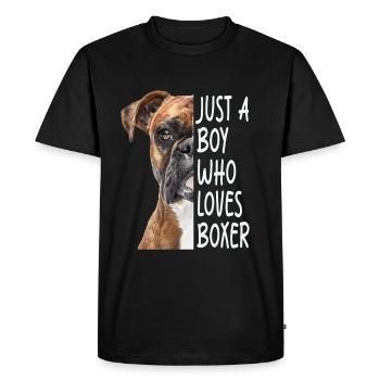 Boxeur - T-shirt Premium bio Homme - noir - Devant - Nico (187cm)