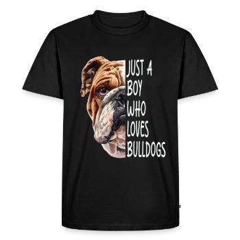 Bouledogue - T-shirt Premium bio Homme - noir - Devant - Nico (187cm)