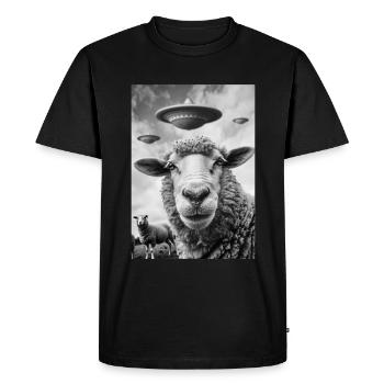 Mouton selfie OVNI - T-shirt Premium bio Homme - noir - Devant - Nico (187cm)