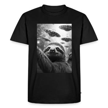 OVNI Selfie paresseux - T-shirt Premium bio Homme - noir - Devant - Nico (187cm)