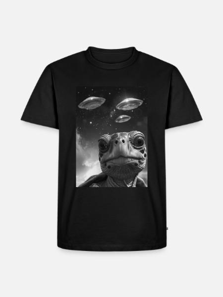 UFO Selfie Turtle - Men's Premium Organic T-Shirt - black