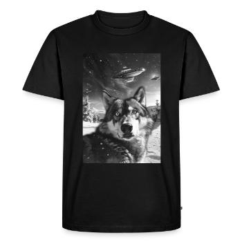 OVNI Selfie Loup - T-shirt Premium bio Homme - noir - Devant - Nico (187cm)