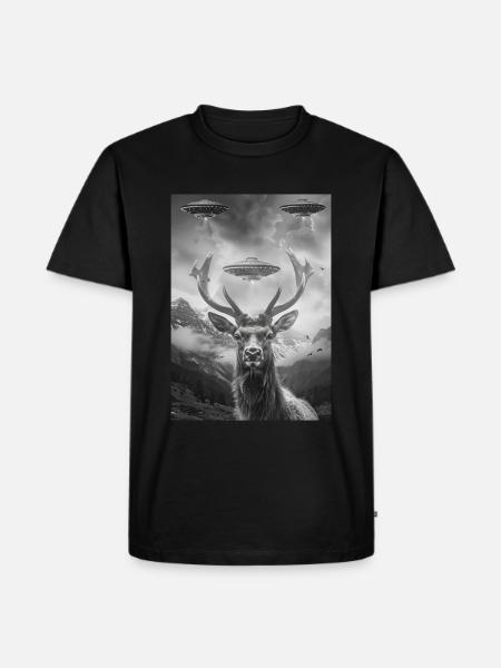 Ufo Selfie Moose - Men's Premium Organic T-Shirt - black