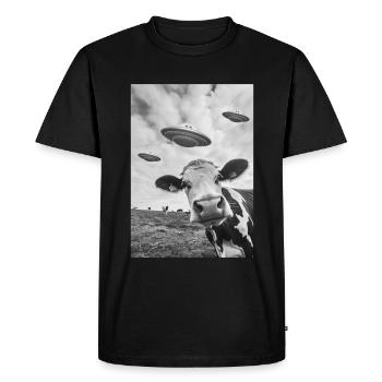 OVNI Selfie Vache - T-shirt Premium bio Homme - noir - Devant - Nico (187cm)